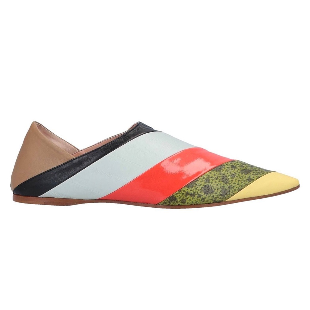 Colorful Striped Leather Loafers